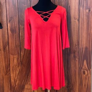 NWT Amelia James Dress or Tunic Red Crisscross XS